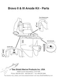Boating Stern/Out-Drive Mercruiser Anode Kits Aluminum Mercruiser Bravo 2 & 3
