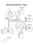 Boating Stern/Out-Drive Mercruiser Anode Kits Zinc Mercruiser Bravo 3