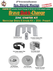 Stern/Out-Drive Anodes MerCruiser Bravo 3 Quick-Change Complete Kit Zinc