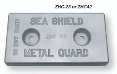 ZHC-42 Bolt on Boating Cathodic Hull Anodes Zinc 2 1/2 X 6 x 12 with 5/8 slots 6" centered