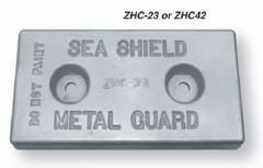 ZHC-23 Bolt on Boating Cathodic Hull Anodes Zinc 1 1/4 X 6 x 12 with 5/8 slots 6" centered